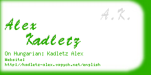 alex kadletz business card